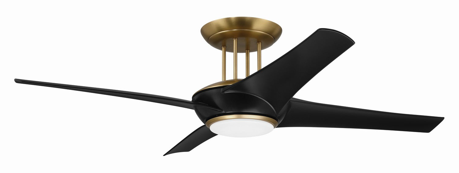 Craftmade CAM54FBSB4 54"Ceiling Fan, Flat Black/Satin Brass