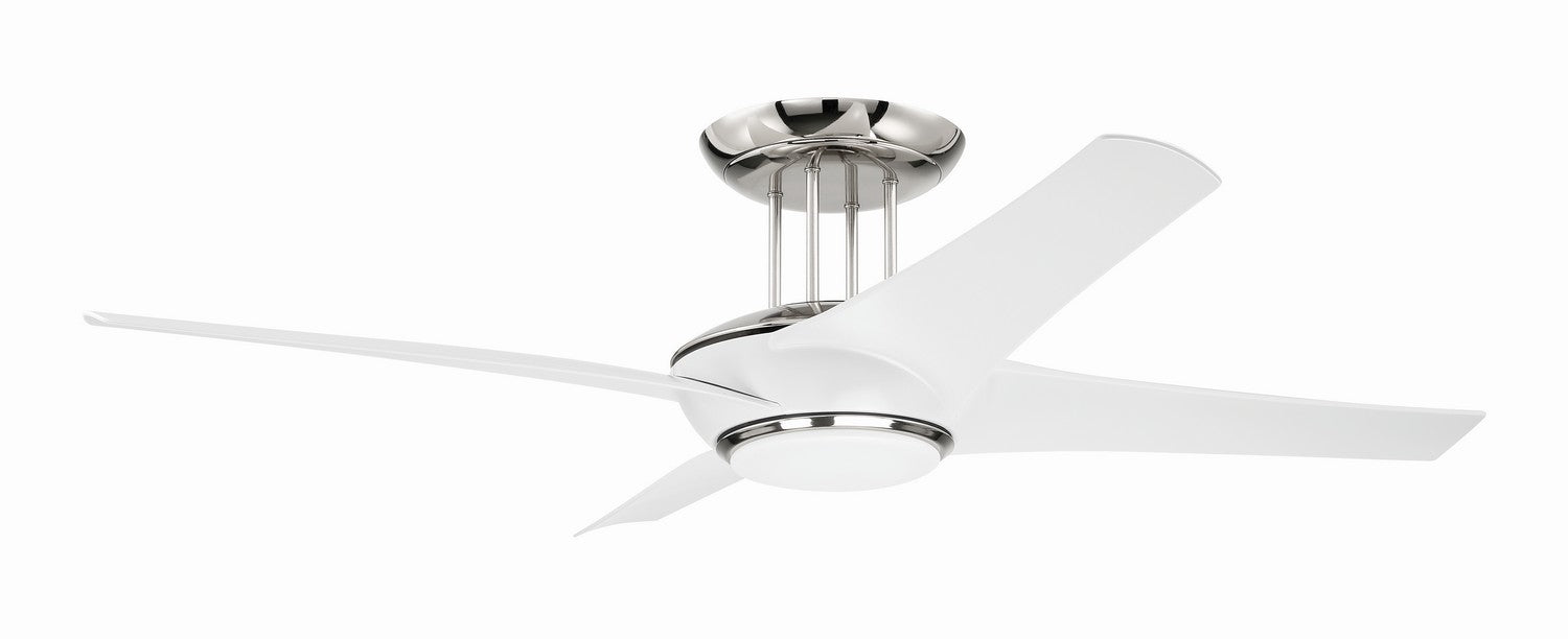 Craftmade CAM54WPLN4 54"Ceiling Fan, White/Polished Nickel