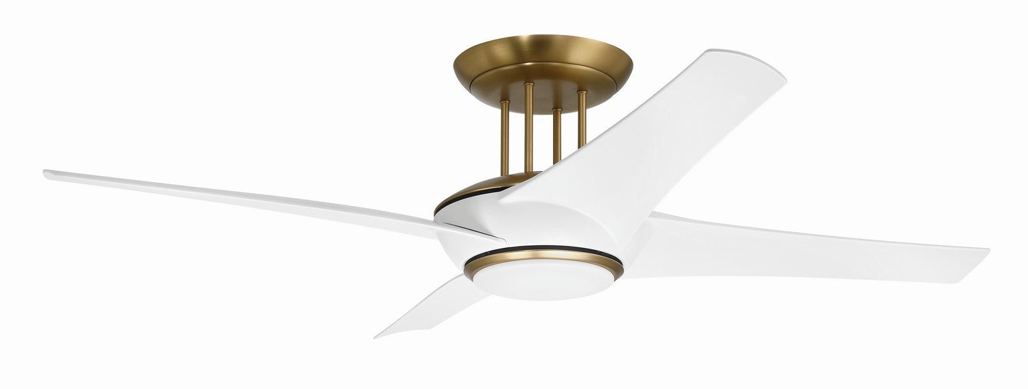 Craftmade CAM54WSB4 54"Ceiling Fan, White/Satin Brass
