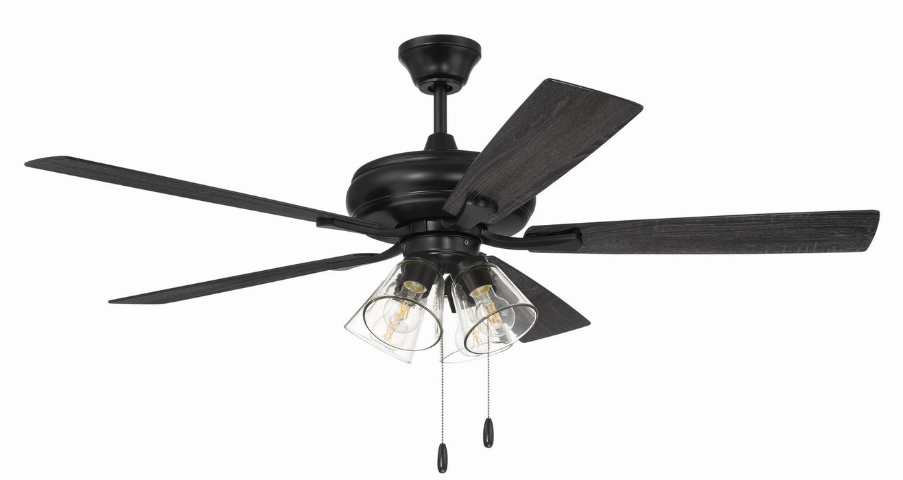 Craftmade ECF104FB5-FBGW 52"Ceiling Fan, Flat Black