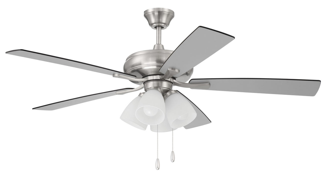 Craftmade ECF114BNK5-BNGW 52"Ceiling Fan, Brushed Polished Nickel