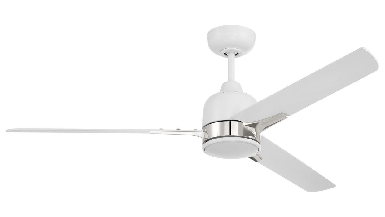 Craftmade FUL52WPLN3 52"Ceiling Fan, White/Polished Nickel