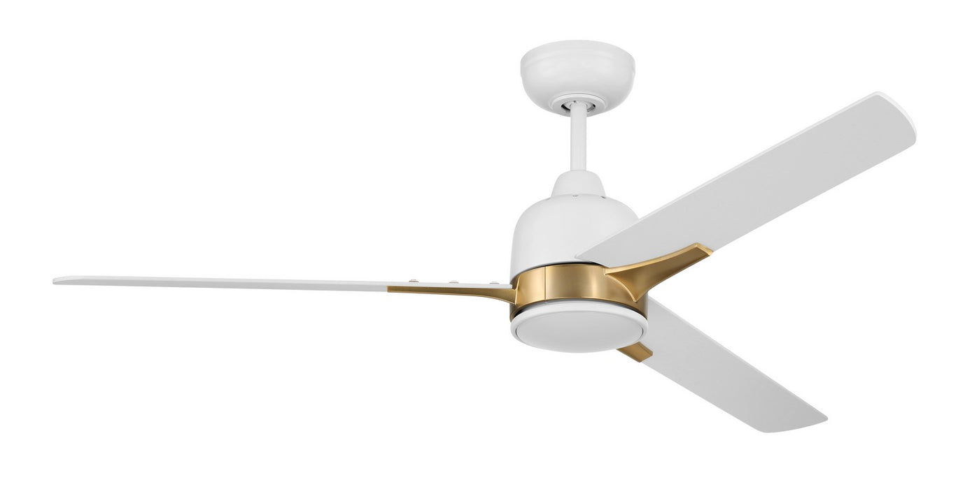 Craftmade FUL52WSB3 52"Ceiling Fan, White/Satin Brass