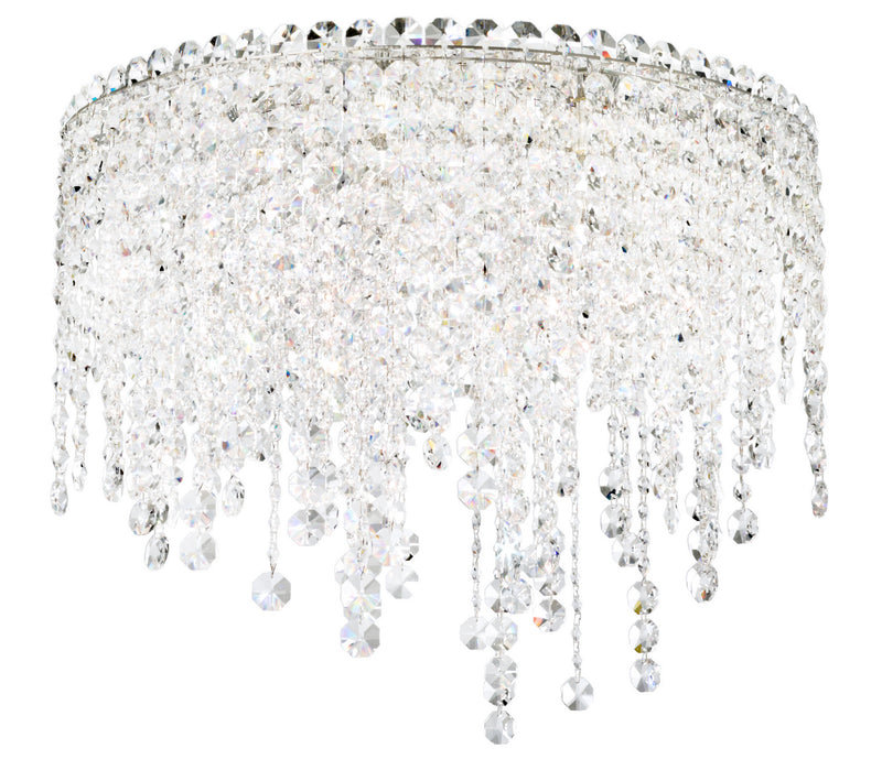 Schonbek CH1801N-401O Five Light Flush Mount, Polished Stainless Steel