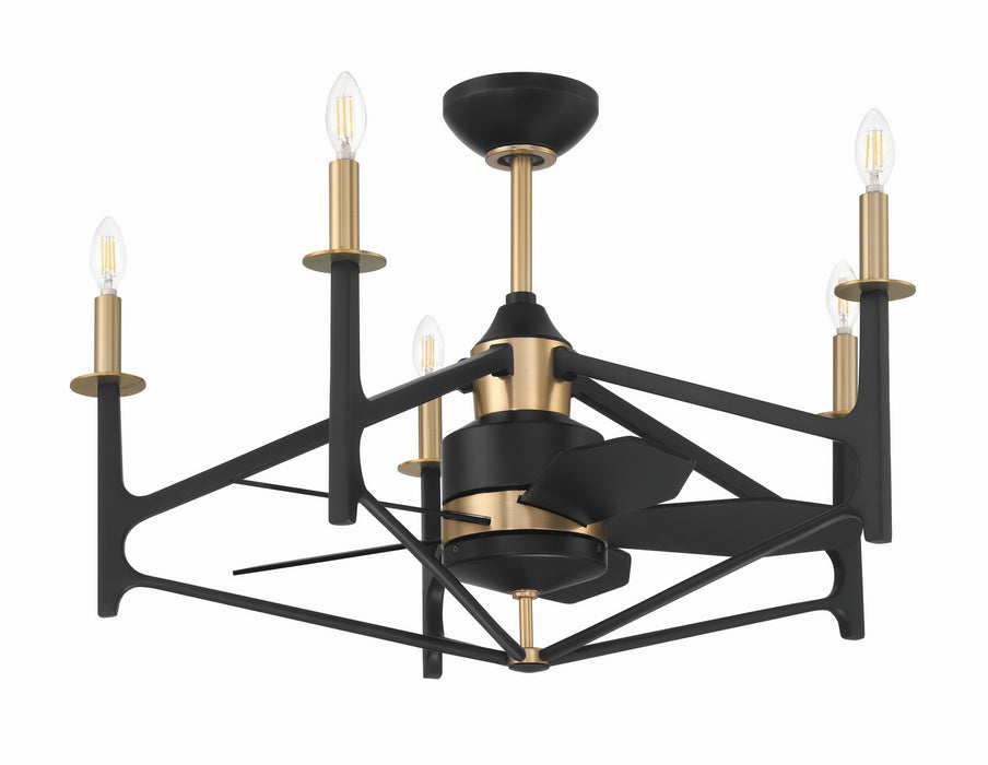 Craftmade RSV32FBSB5 24"Ceiling Fan, Flat Black/Satin Brass
