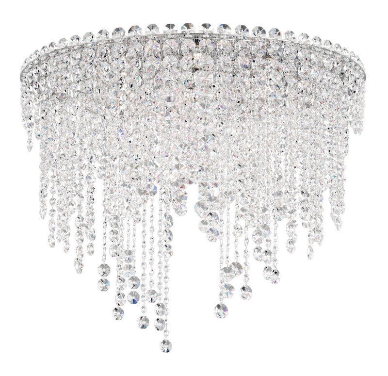 Schonbek CH2401N-401R Six Light Flush Mount, Polished Stainless Steel