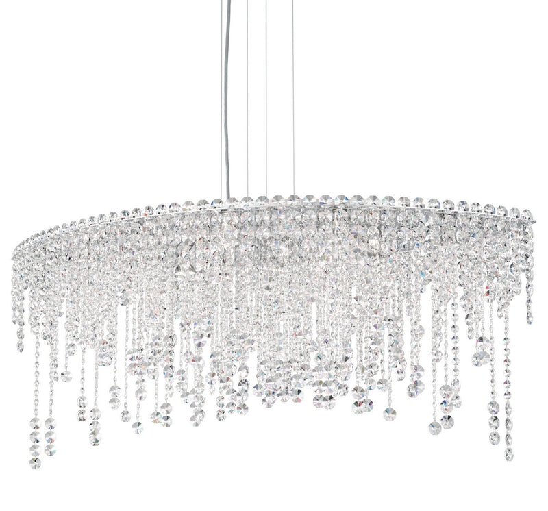 Schonbek CH4811N-401R Eight Light Linear Pendant, Polished Stainless Steel