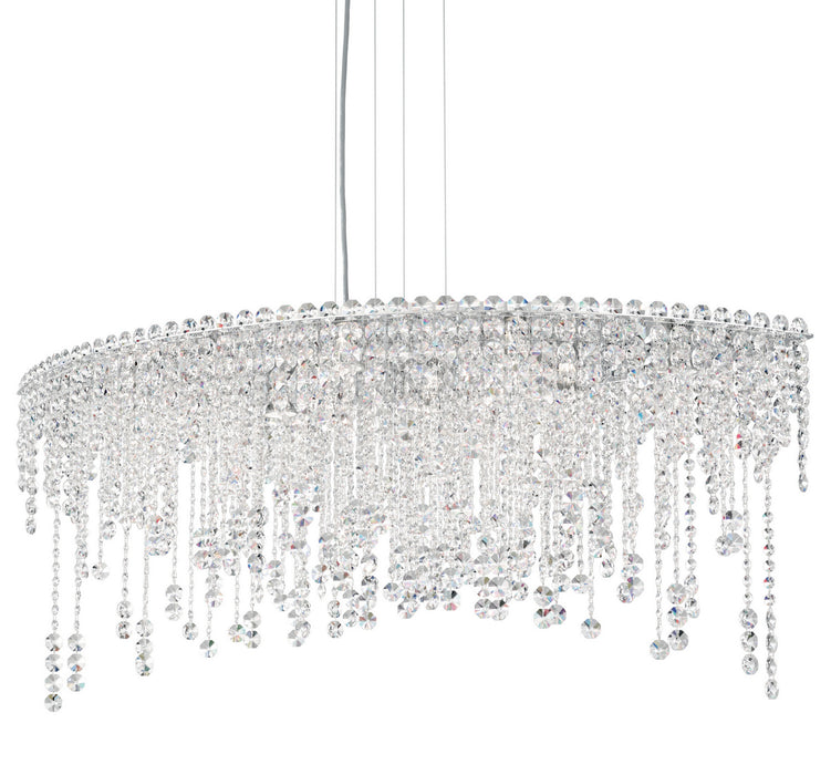 Schonbek CH4811N-401R Eight Light Linear Pendant, Polished Stainless Steel