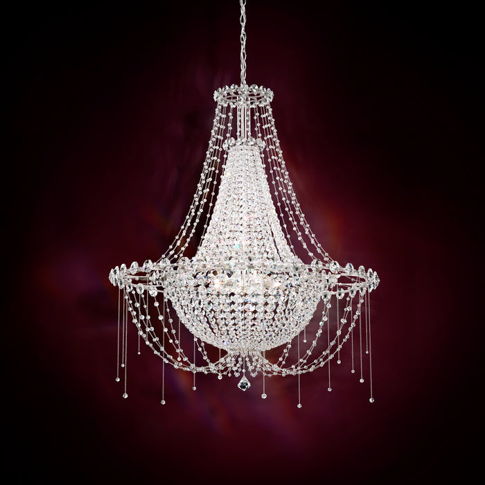 Schonbek CM8334N-401R Eight Light Chandelier, Polished Stainless Steel