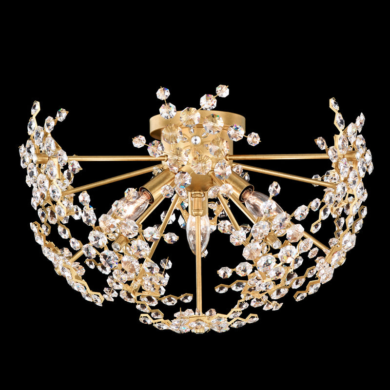 Schonbek DN1218N-22R Three Light Semi-Flush Mount, Heirloom Gold