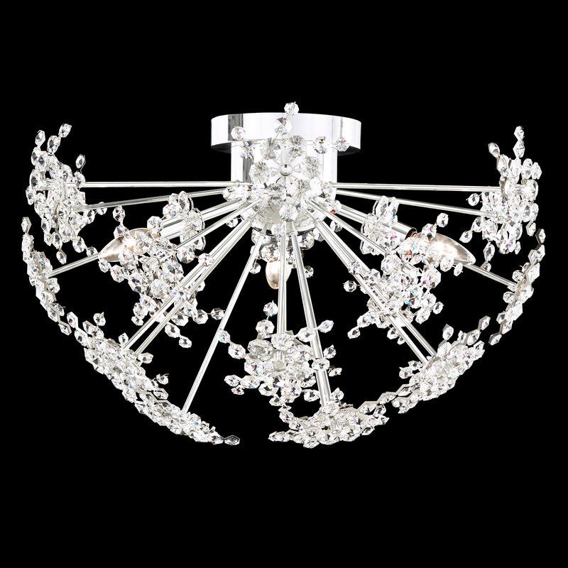 Schonbek DN1224N-55R Three Light Semi-Flush Mount, Jet Black
