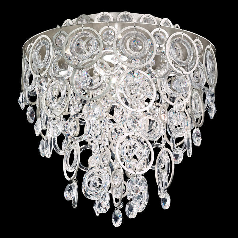 Schonbek DR1401N-44O Four Light Flush Mount, Heirloom Silver