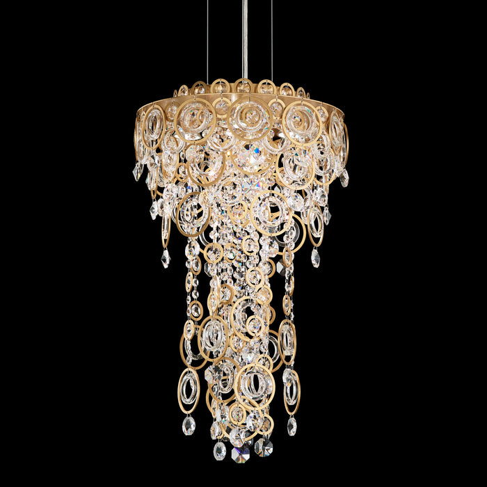 Schonbek DR1412N-44O Four Light Pendant, Heirloom Silver