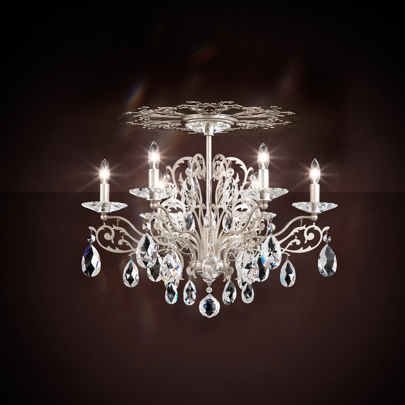 Schonbek FE7206N-76H Six Light Semi-Flush Mount, Heirloom Bronze