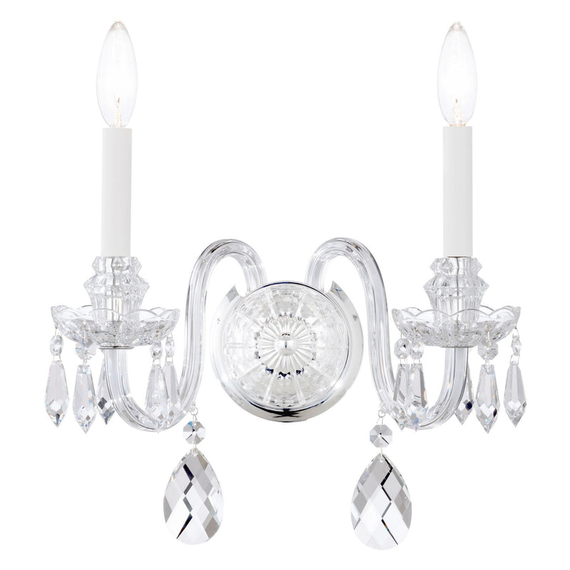 Schonbek HA5802N-40H Two Light Wall Sconce, Polished Silver