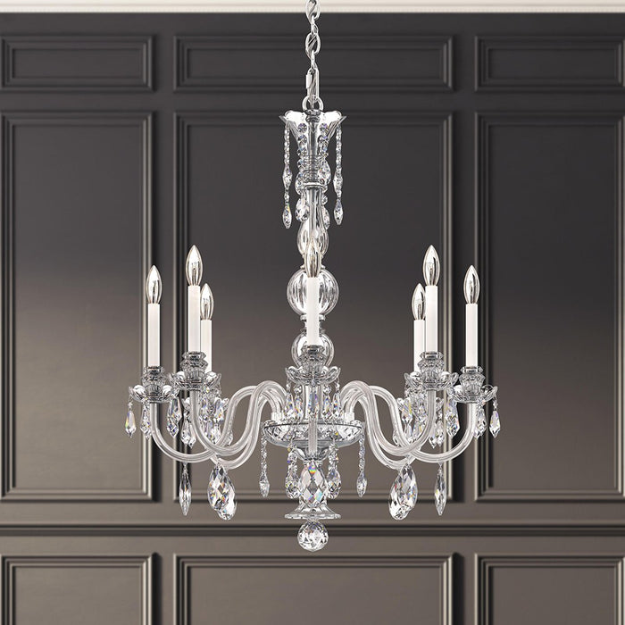 Schonbek HA5837N-40H Eight Light Chandelier, Polished Silver