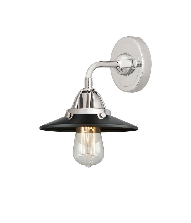 Innovations 288-1W-PC-M6-BK One Light Wall Sconce, Polished Chrome