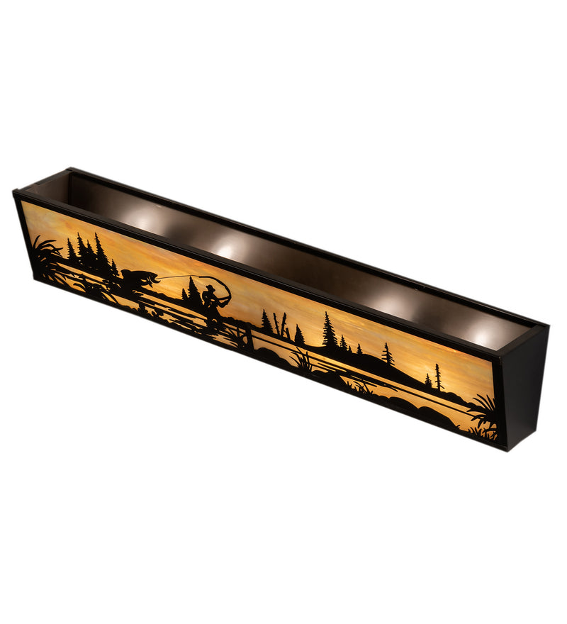 Meyda Tiffany 51687 Four Light Vanity, Craftsman Brown