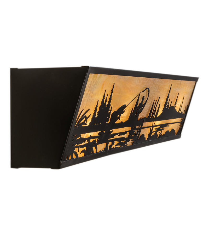 Meyda Tiffany 51687 Four Light Vanity, Craftsman Brown