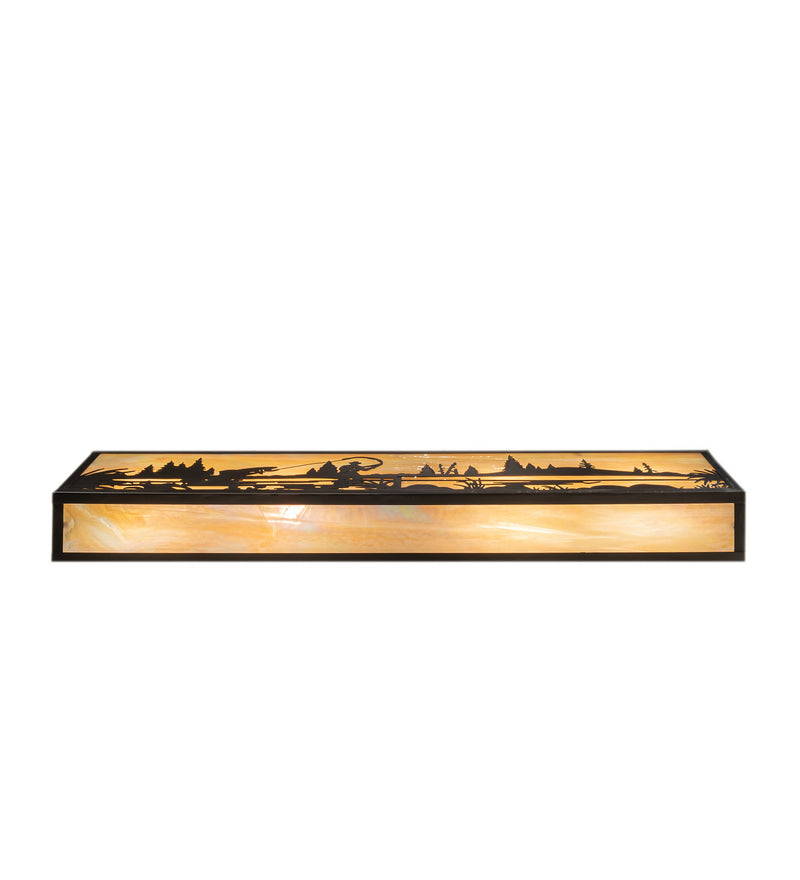Meyda Tiffany 51687 Four Light Vanity, Craftsman Brown
