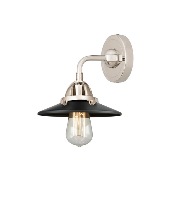 Innovations 288-1W-PN-M6-BK One Light Wall Sconce, Polished Nickel