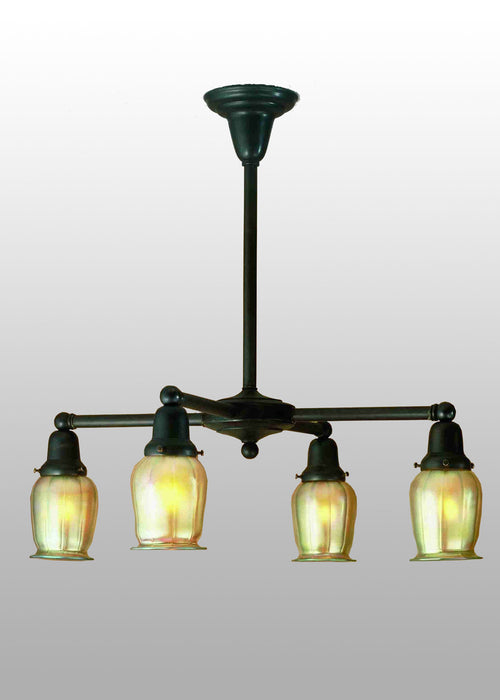 Meyda Tiffany 56621 Four Light Chandelier, Craftsman Brown