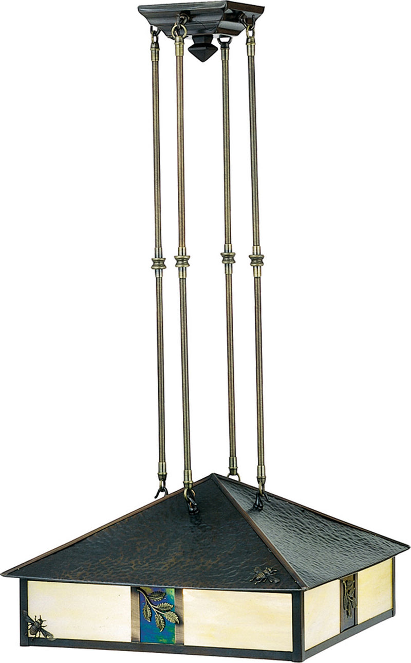 Meyda Tiffany 27891 Three Light Pendant, Craftsman Brown