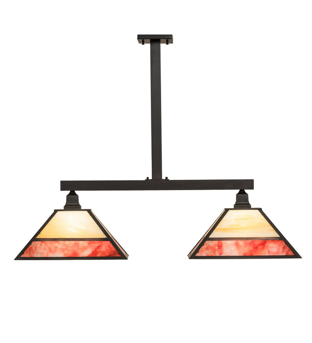 Meyda Tiffany 28511 Two Light Island Pendant, Craftsman Brown