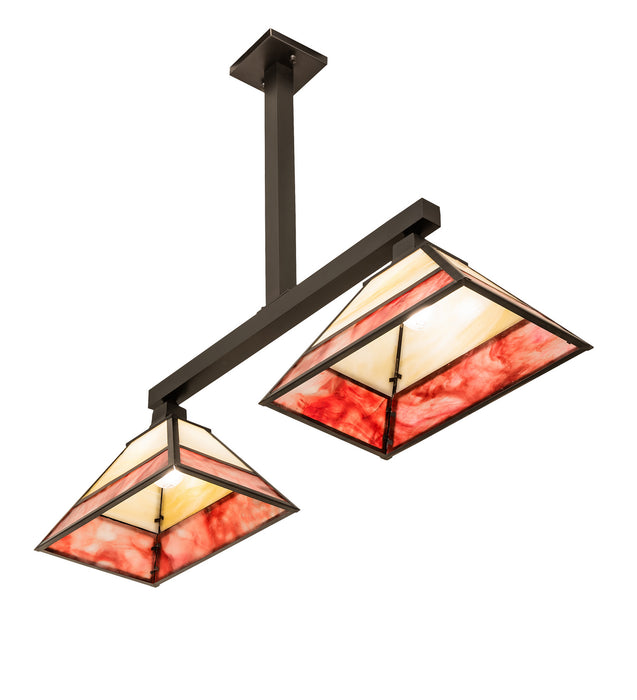 Meyda Tiffany 28511 Two Light Island Pendant, Craftsman Brown