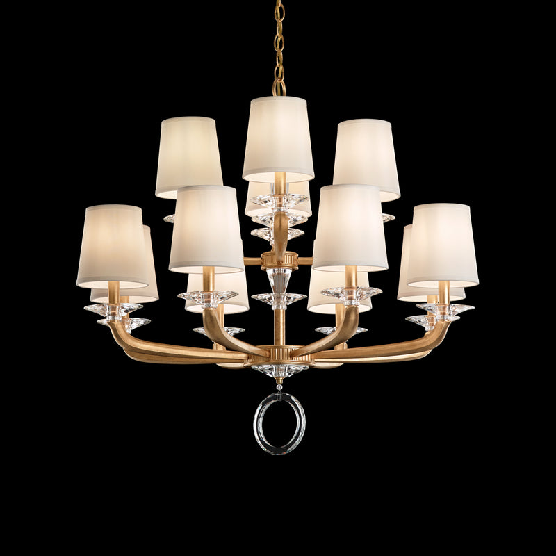 Schonbek MA1012N-55O 12 Light Chandelier, Jet Black