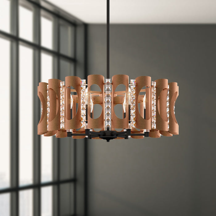 Schonbek MR1006N-BK1O Six Light Chandelier, Black