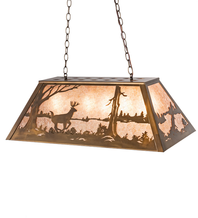 Meyda Tiffany 31947 Six Light Oblong Pendant, Antique Copper