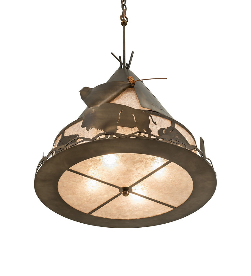 Meyda Tiffany 32120 Four Light Pendant, Antique Copper