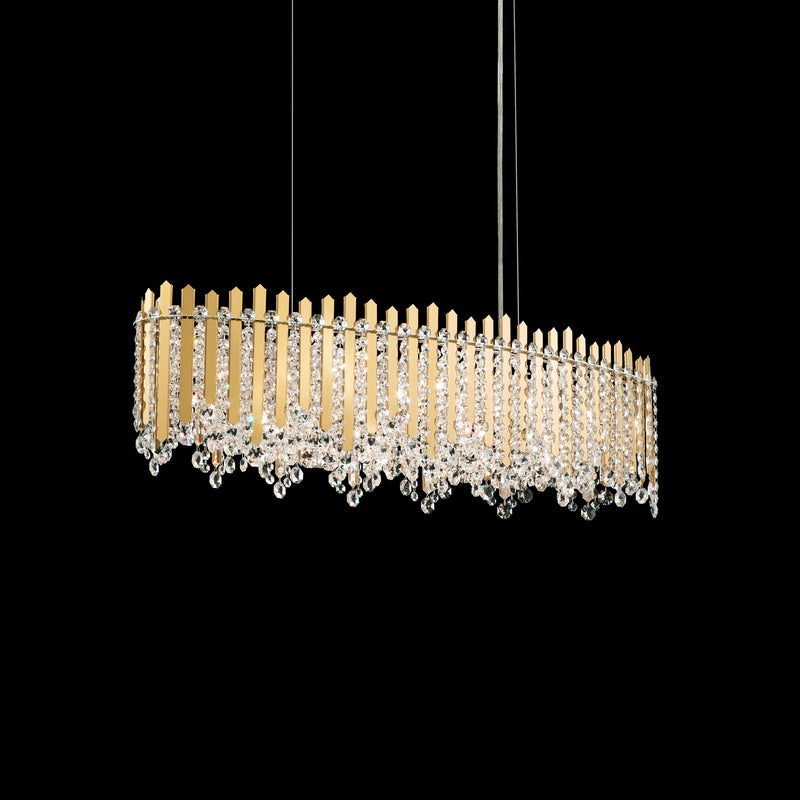 Schonbek MX8340N-401S 12 Light Linear Pendant, Polished Stainless Steel