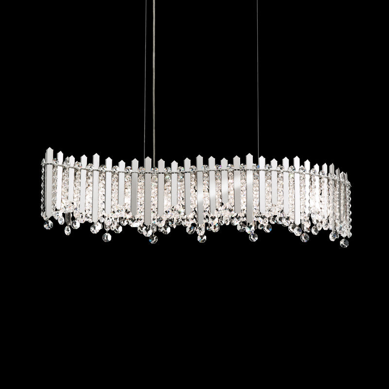 Schonbek MX8346N-401R Seven Light Linear Pendant, Polished Stainless Steel