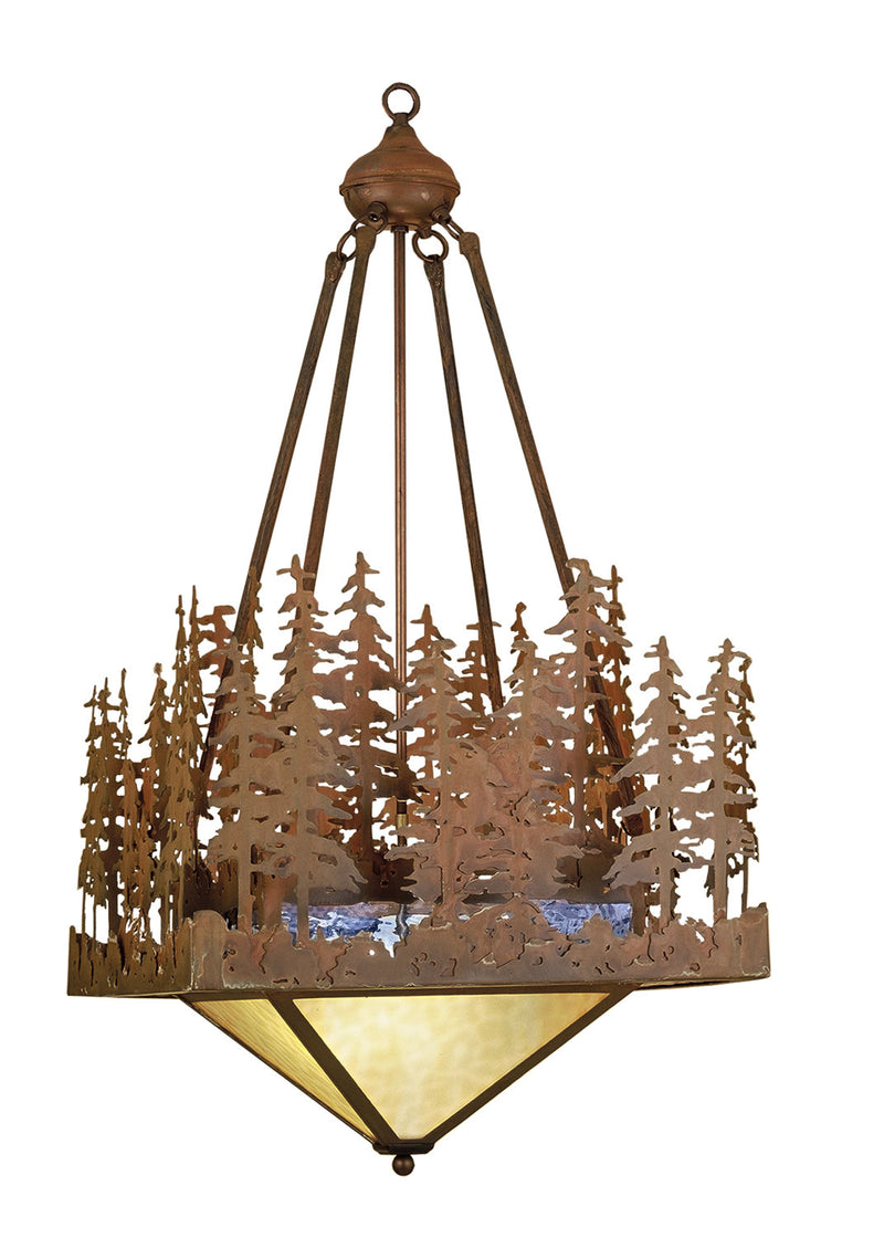 Meyda Tiffany 32802 Four Light Inverted Pendant, Rust