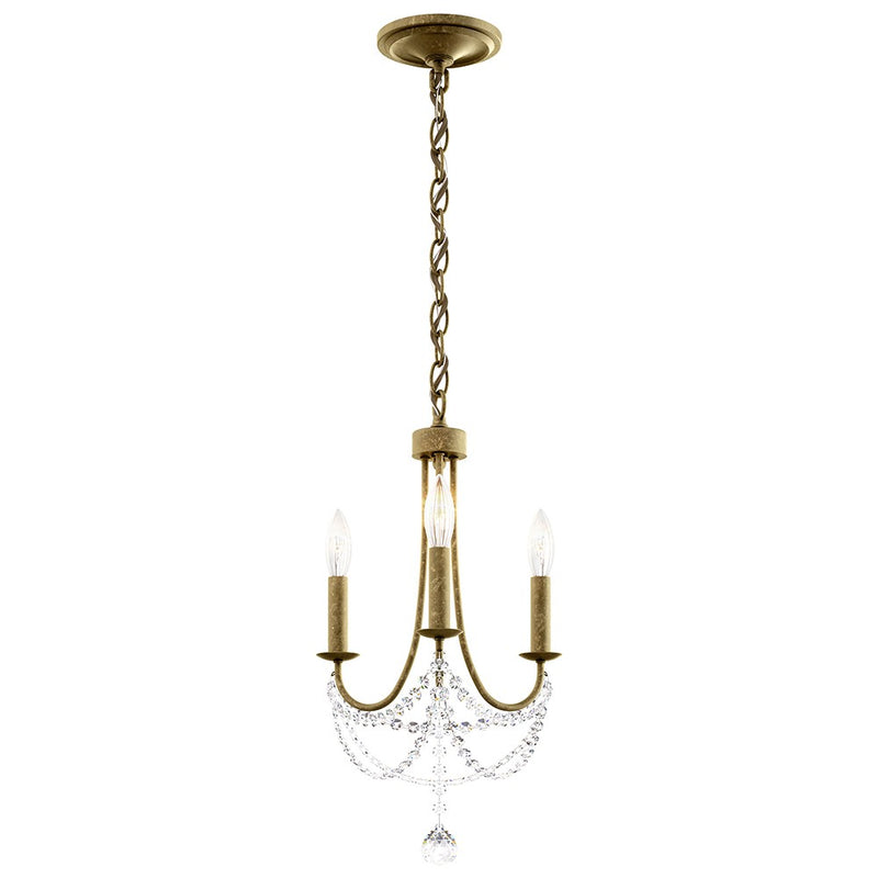 Schonbek RJ1003N-22O Three Light Chandelier, Heirloom Gold