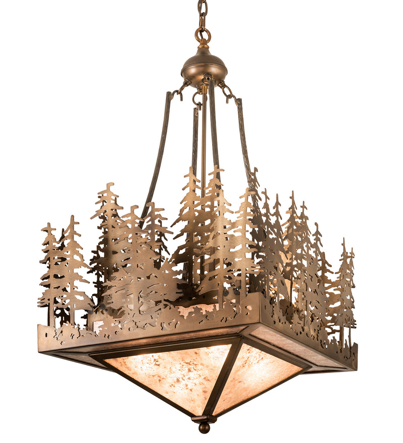Meyda Tiffany 32614 Four Light Inverted Pendant, Antique Copper