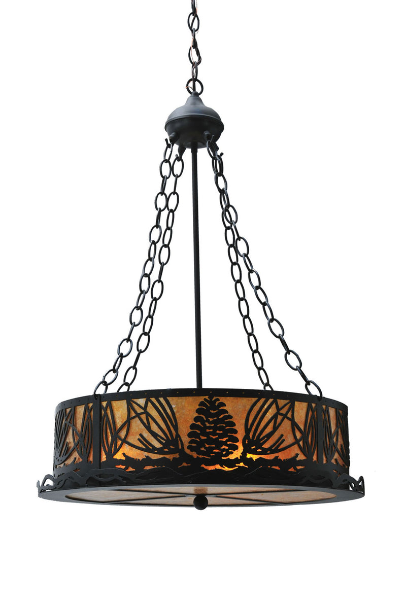 Meyda Tiffany 29268 Four Light Inverted Pendant, Textured Black
