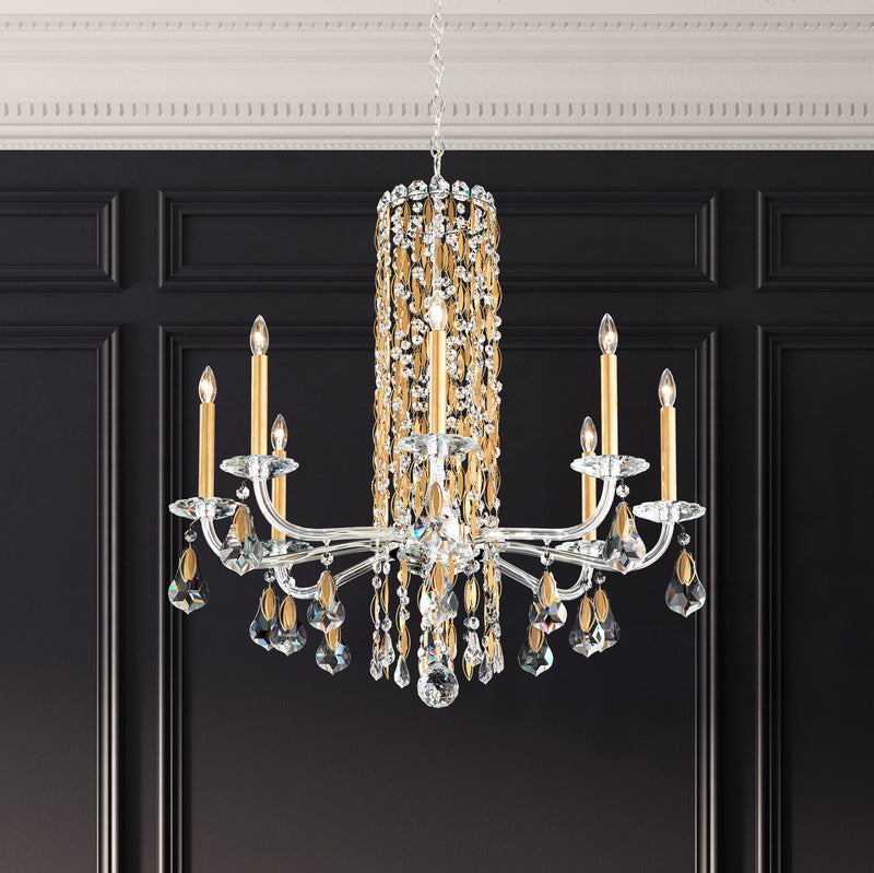 Schonbek RS83081N-51R Eight Light Chandelier, Black
