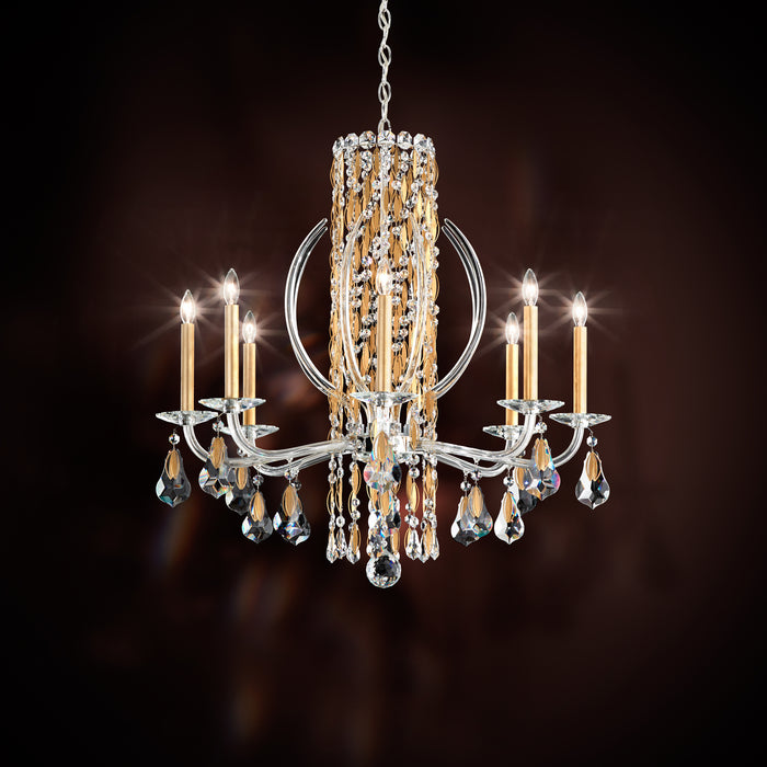 Schonbek RS8308N-401H Eight Light Chandelier, Polished Stainless Steel