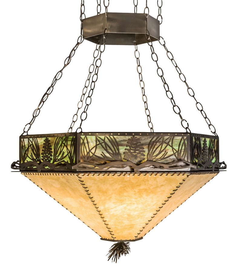 Meyda Tiffany 51211 Four Light Inverted Pendant, Antique Copper