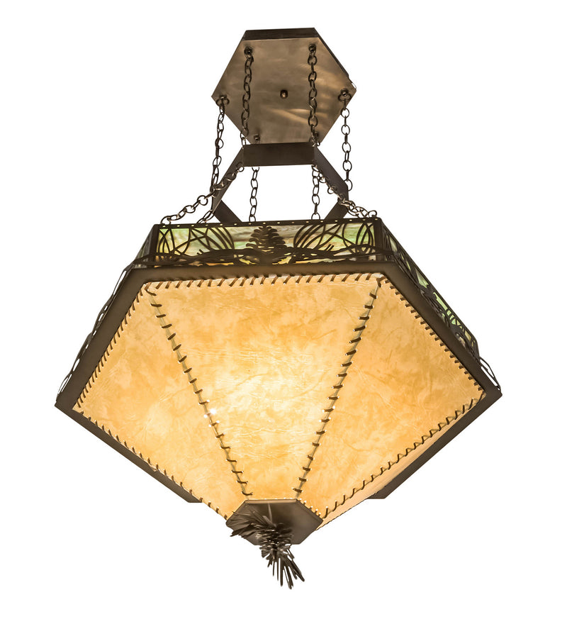 Meyda Tiffany 51211 Four Light Inverted Pendant, Antique Copper