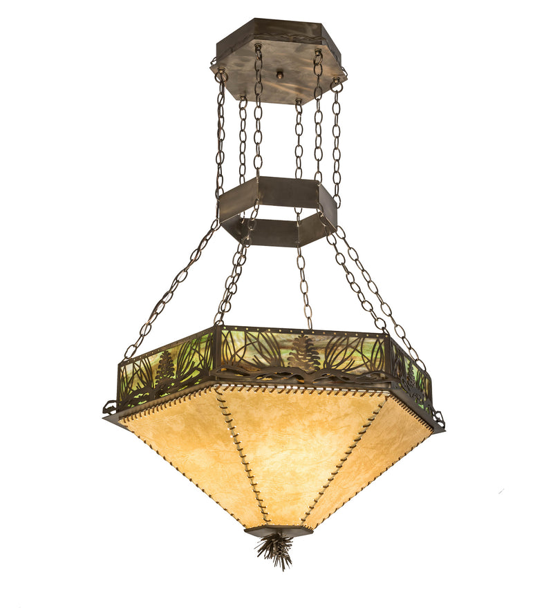 Meyda Tiffany 51211 Four Light Inverted Pendant, Antique Copper