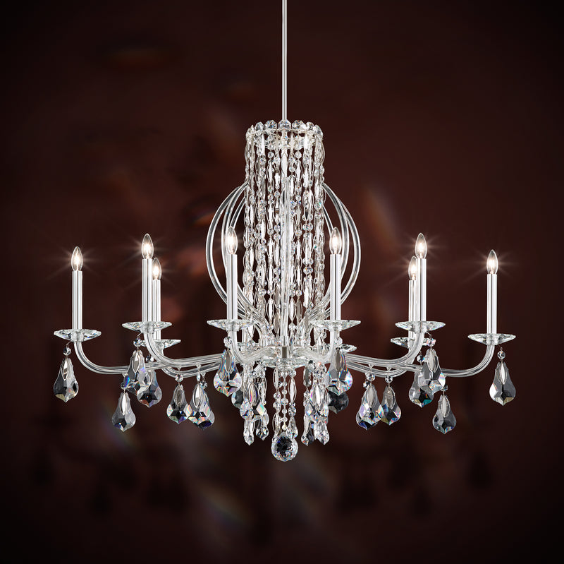 Schonbek RS8310N-401R Ten Light Chandelier, Polished Stainless Steel