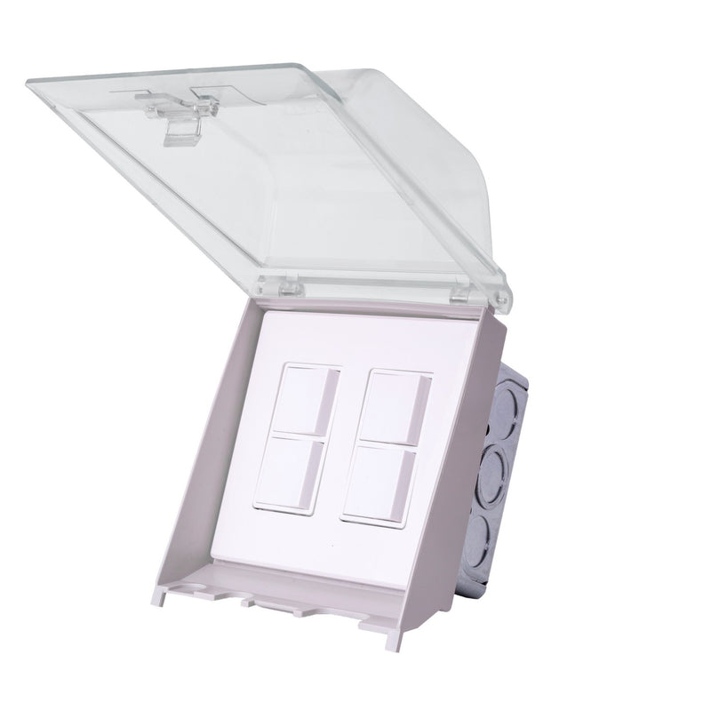 Eurofase EFDWWPW Dual Duplex Switch Weatherproof Flush Mount And Gang Box, White