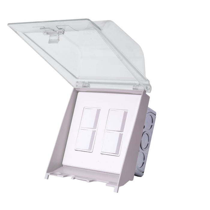 Eurofase EFDWWPW Dual Duplex Switch Weatherproof Flush Mount And Gang Box, White