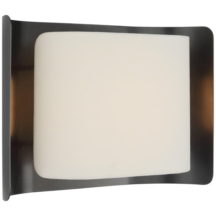 Visual Comfort Signature WS 2071BZ/L LED Wall Sconce, Bronze and Linen