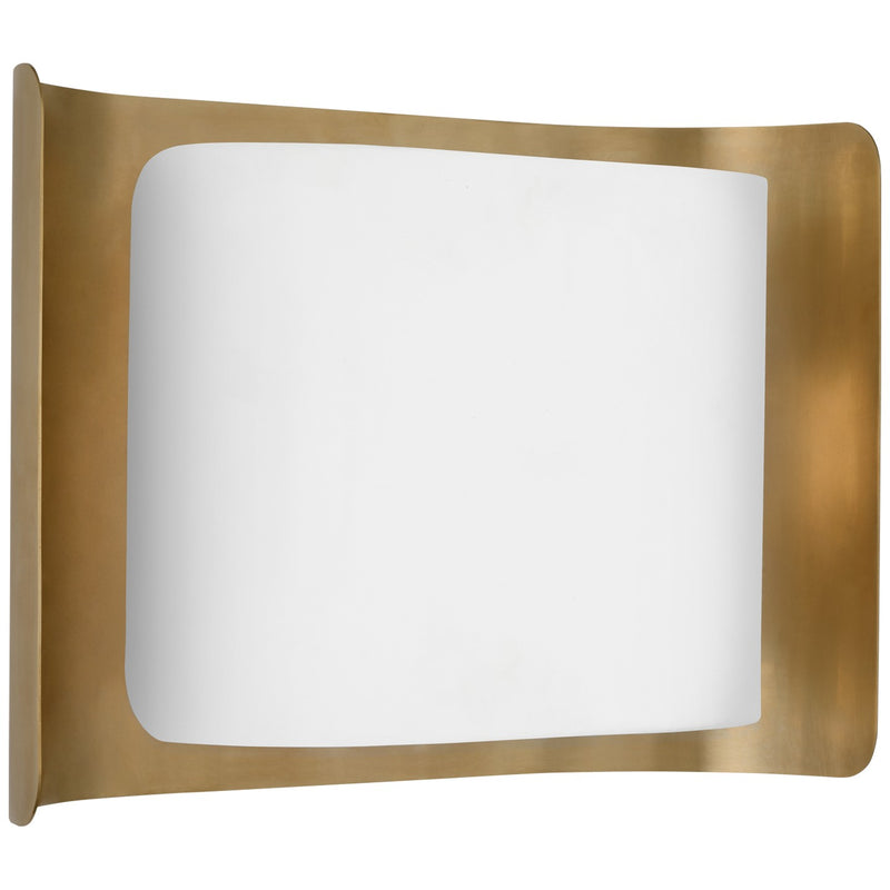 Visual Comfort Signature WS 2071HAB/WHT LED Wall Sconce, Hand-Rubbed Antique Brass and White