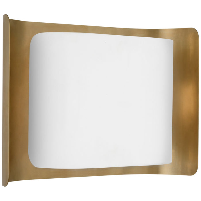 Visual Comfort Signature WS 2071HAB/WHT LED Wall Sconce, Hand-Rubbed Antique Brass and White